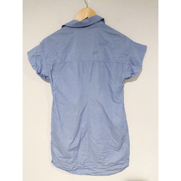 J. Crew Shirt Dress Womens Size 8 Blue Cap Sleeve Lightweight - Picture 4 of 7